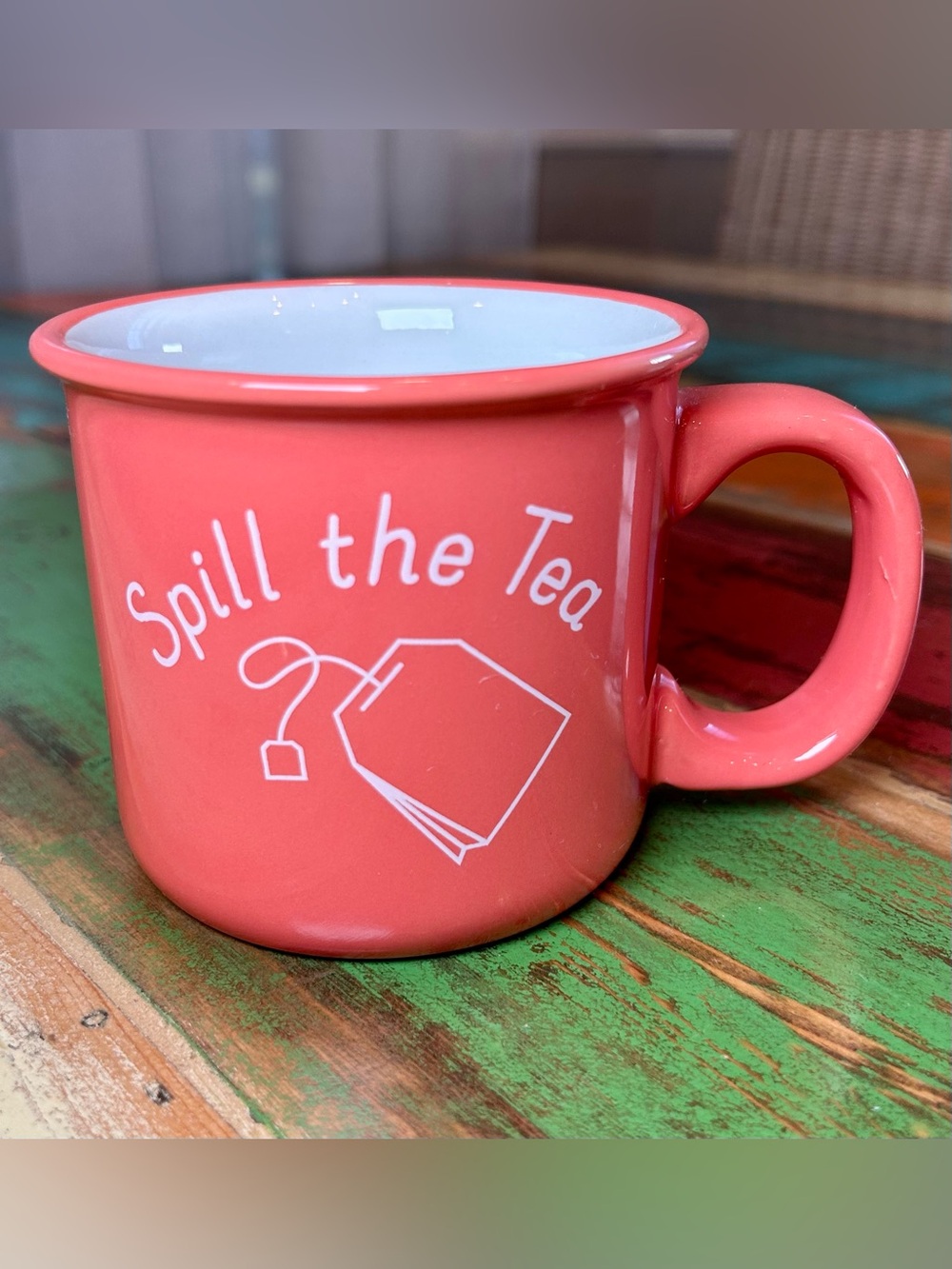 Parker Lane Spill the Tea Coral Pink Campfire Mug 13oz NEW